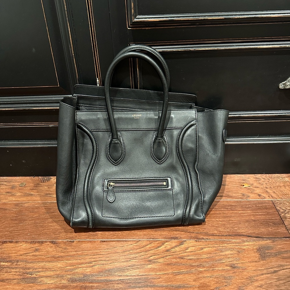 Celine Black Calfskin Tote Bag